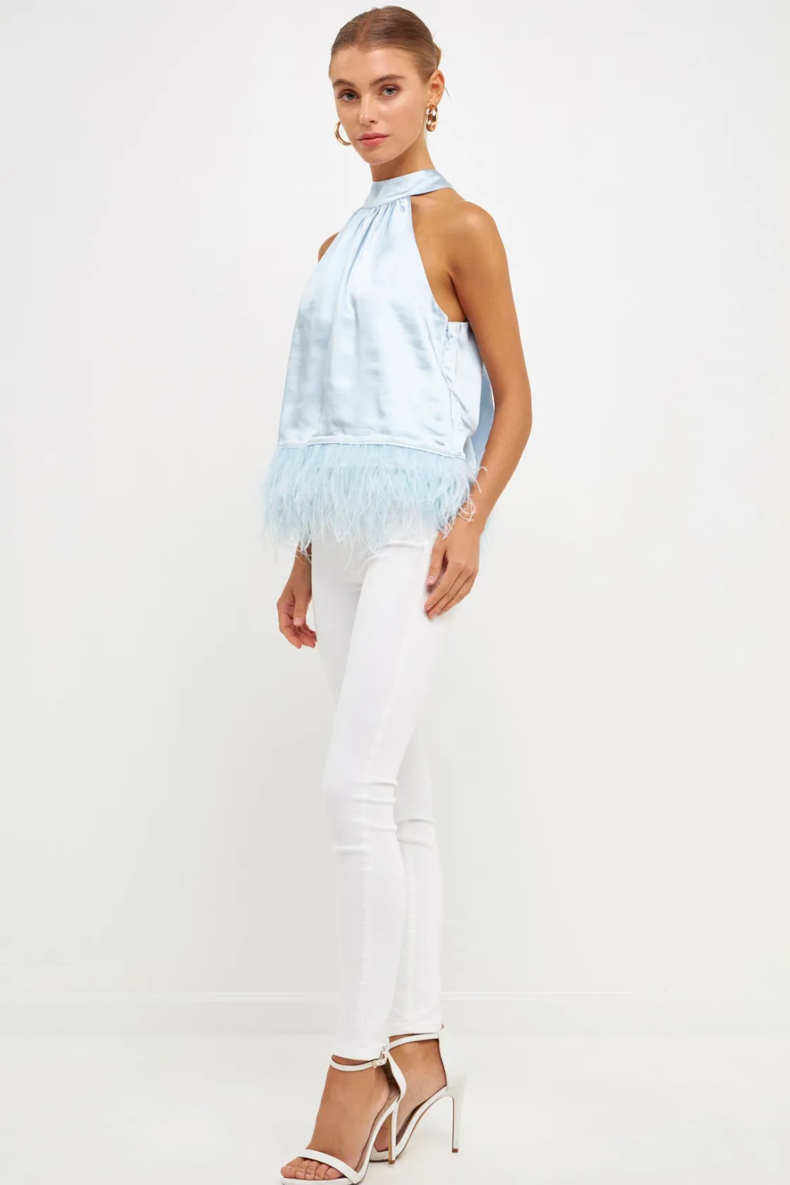 endless_rose__feather_tri_12.webp ENDLESS ROSE Tops*- Feather Trim Top