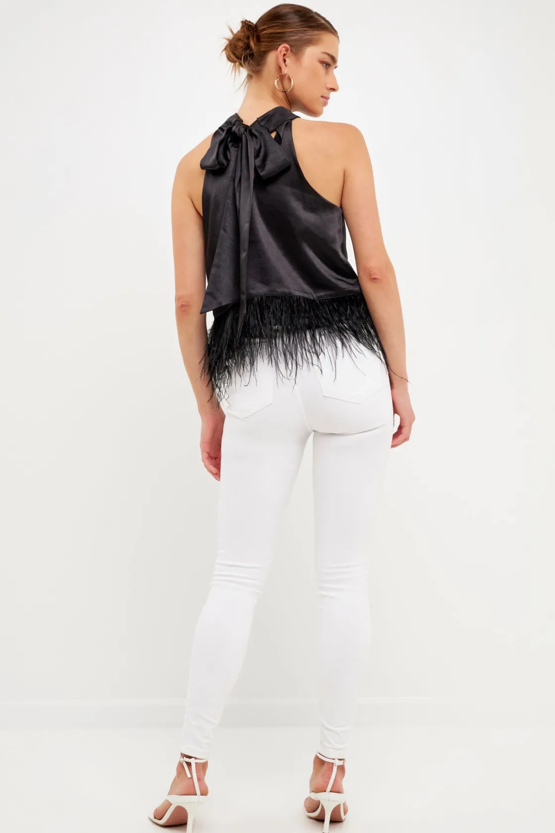 endless_rose__feather_tri_2.webp ENDLESS ROSE Tops*- Feather Trim Top