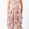 ENDLESS ROSE Tops*- Floral Embroidered Midi Dress MAUVEMULTI