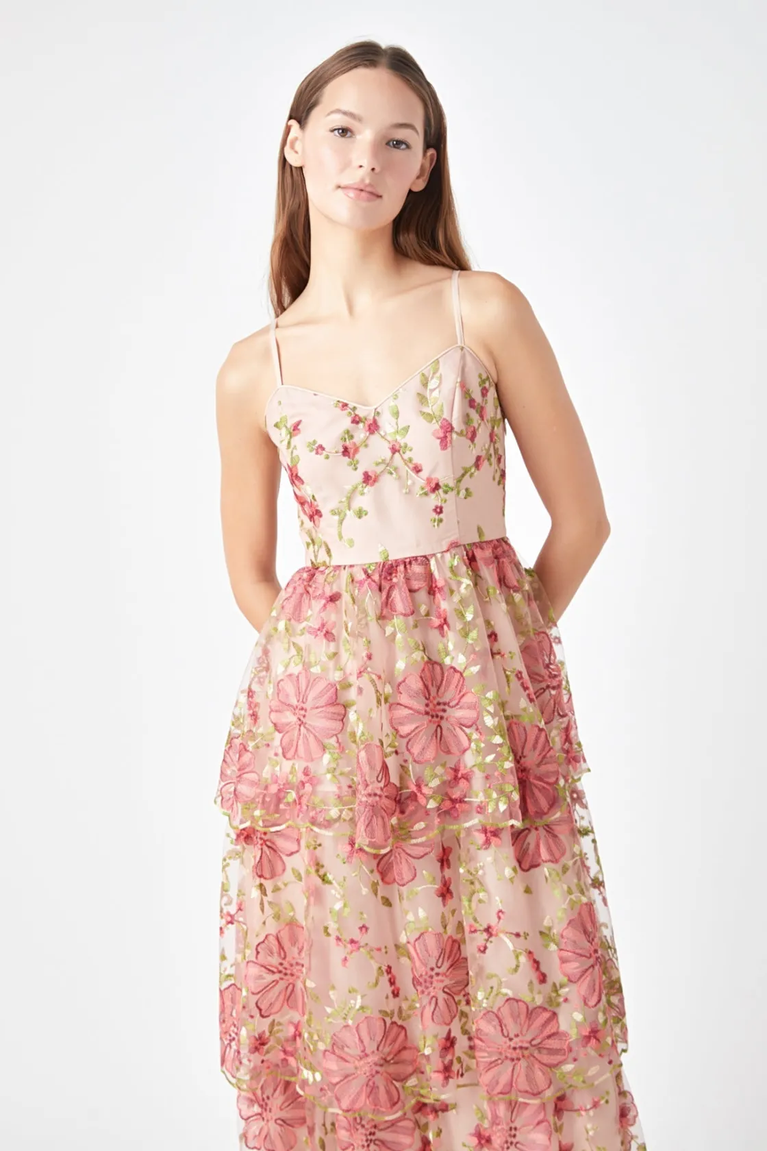 endless_rose__floral_embr_3-1.webp ENDLESS ROSE Tops*- Floral Embroidered Maxi Dress PINK