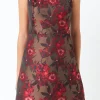 ENDLESS ROSE Tops*- Floral Jacquard Sleeveless Mini Dress BROWNMULTI