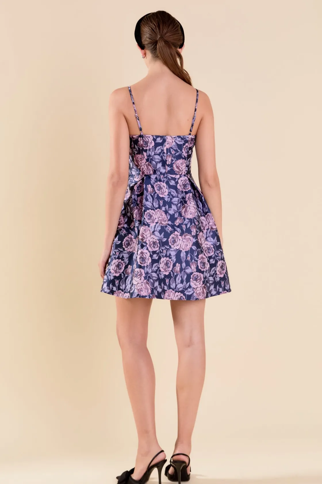 endless_rose__floral_jacq_2-1.webp ENDLESS ROSE Tops*- Floral Jacquard Sweetheart Neckline Mini Dress PURPLEMULTI