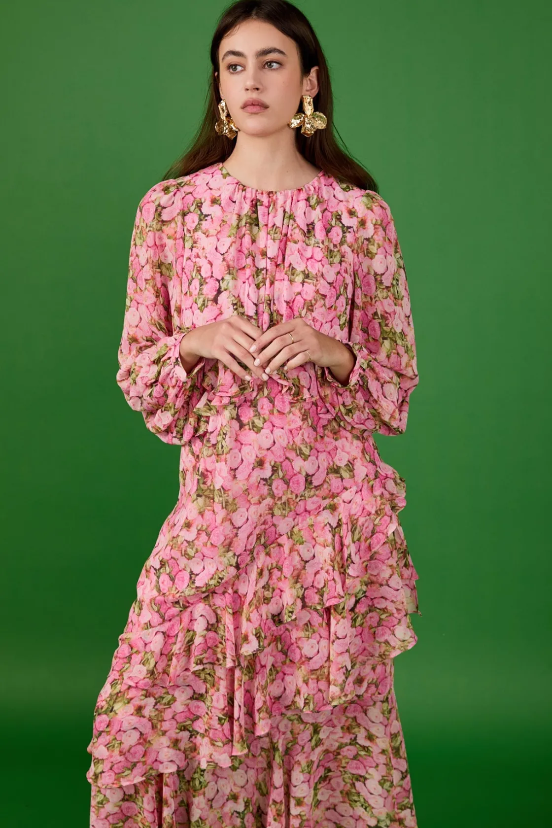 endless_rose__floral_prin_3-1.webp ENDLESS ROSE Tops*- Floral Print Off Waist Dress PINKMULTI