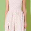 ENDLESS ROSE Tops*- Floral Textured Bow Tie Mini Dress PINK