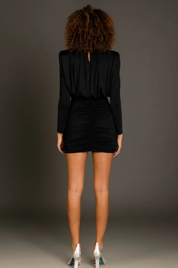 ENDLESS ROSE Tops*- Fluid Shoulder Pad Mini Dress
