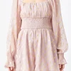 ENDLESS ROSE Tops*- Foiled Dot Long Sleeves Romper DUSTYPINK