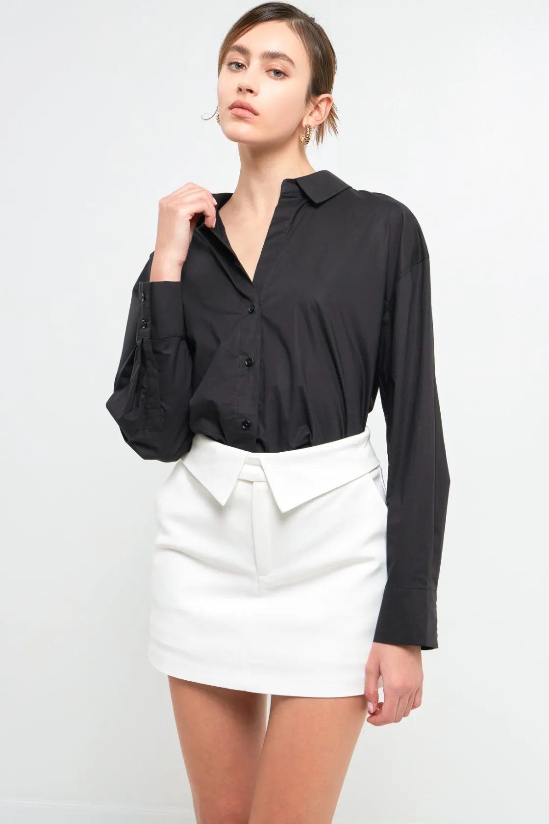 endless_rose__fold_waist__13.webp ENDLESS ROSE Tops*- Fold Waist Mini Skort