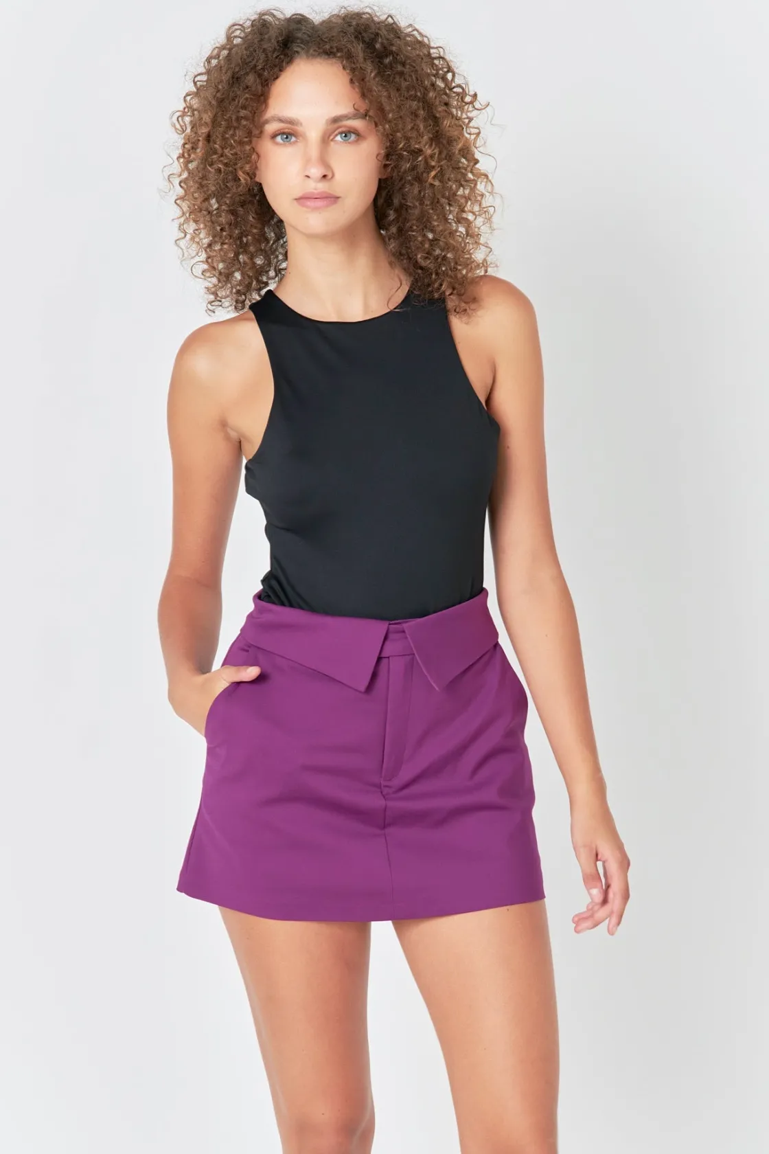 endless_rose__fold_waist__18.webp ENDLESS ROSE Tops*- Fold Waist Mini Skort