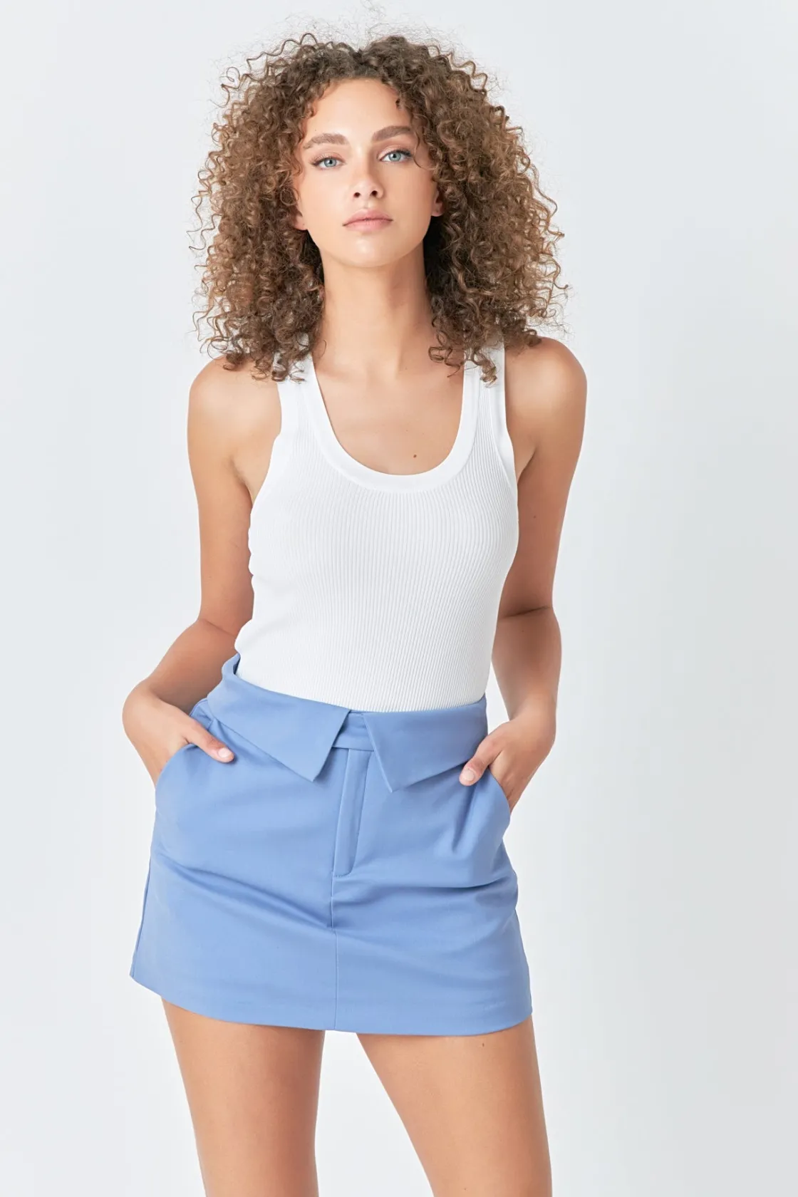 endless_rose__fold_waist__3.webp ENDLESS ROSE Tops*- Fold Waist Mini Skort