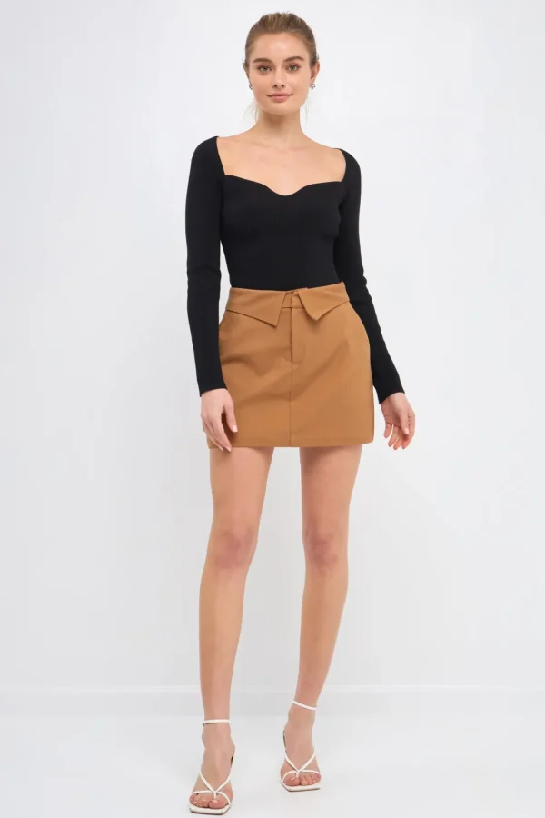 ENDLESS ROSE Tops*- Fold Waist Mini Skort