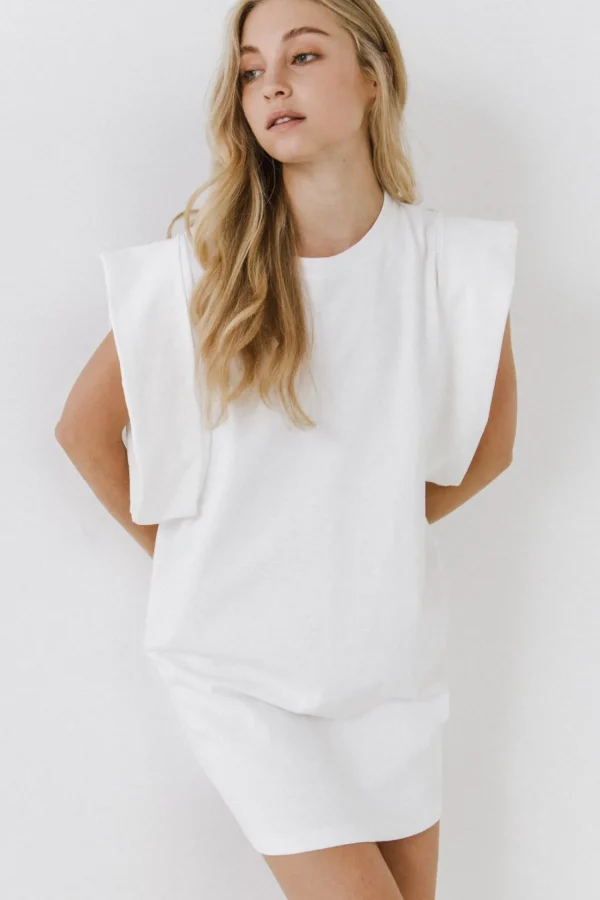ENDLESS ROSE Tops*- Folded Detail Mini Dress