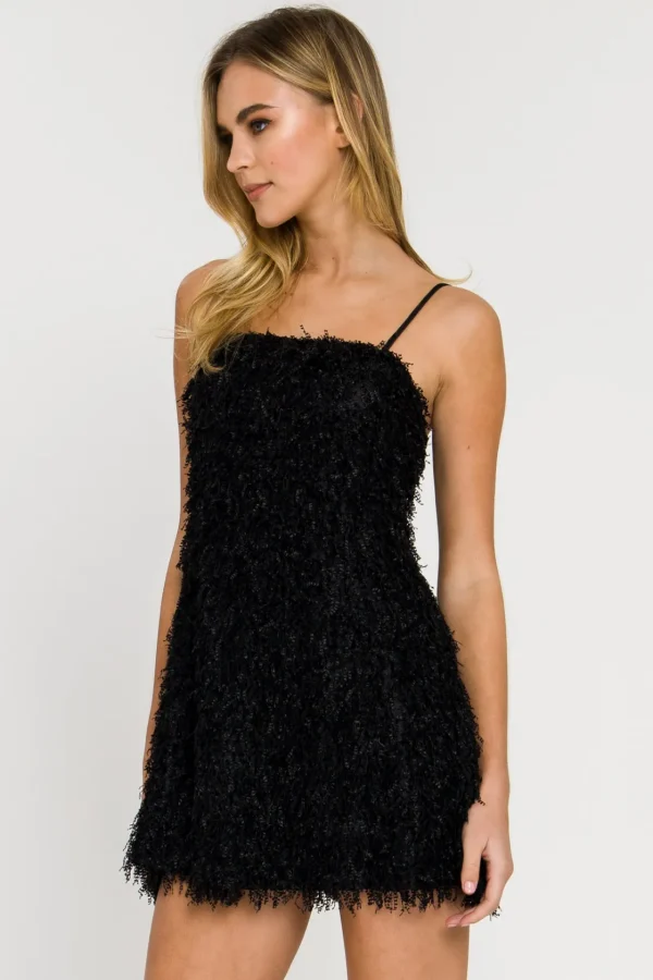 ENDLESS ROSE Tops*- Fringed Flare Mini Dress