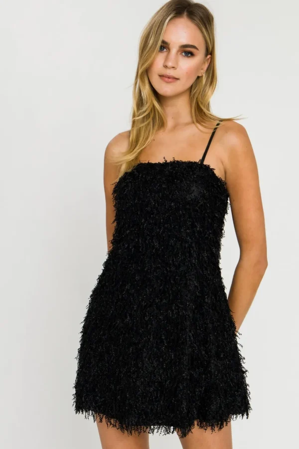 ENDLESS ROSE Tops*- Fringed Flare Mini Dress