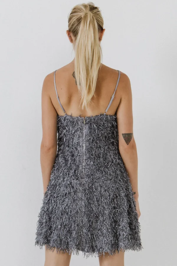 ENDLESS ROSE Tops*- Fringed Flare Mini Dress