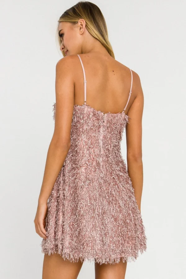 ENDLESS ROSE Tops*- Fringed Flare Mini Dress