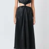 ENDLESS ROSE Tops*- Front Twist Maxi Dress BLACK