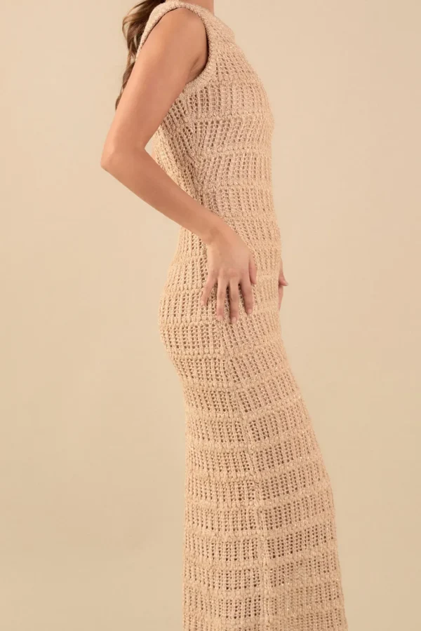 ENDLESS ROSE Tops*- Gigi Sequins Knit Maxi Dress GOLD