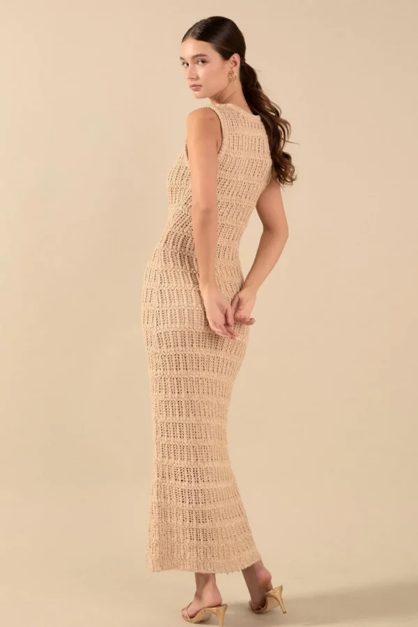 ENDLESS ROSE Tops*- Gigi Sequins Knit Maxi Dress GOLD