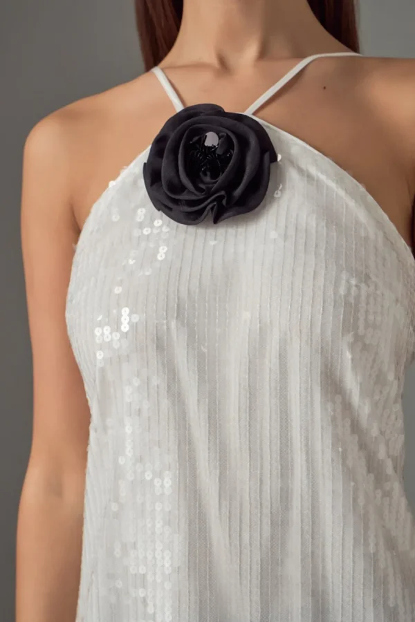 ENDLESS ROSE Tops*- Halter Neckline Sequin Mini Dress