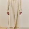 ENDLESS ROSE Tops*- Handmade Wool Blend Belted Trench Maxi Coat CREAM