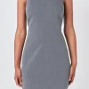 ENDLESS ROSE Tops*- High Neck Fitted Mini Dress GREY
