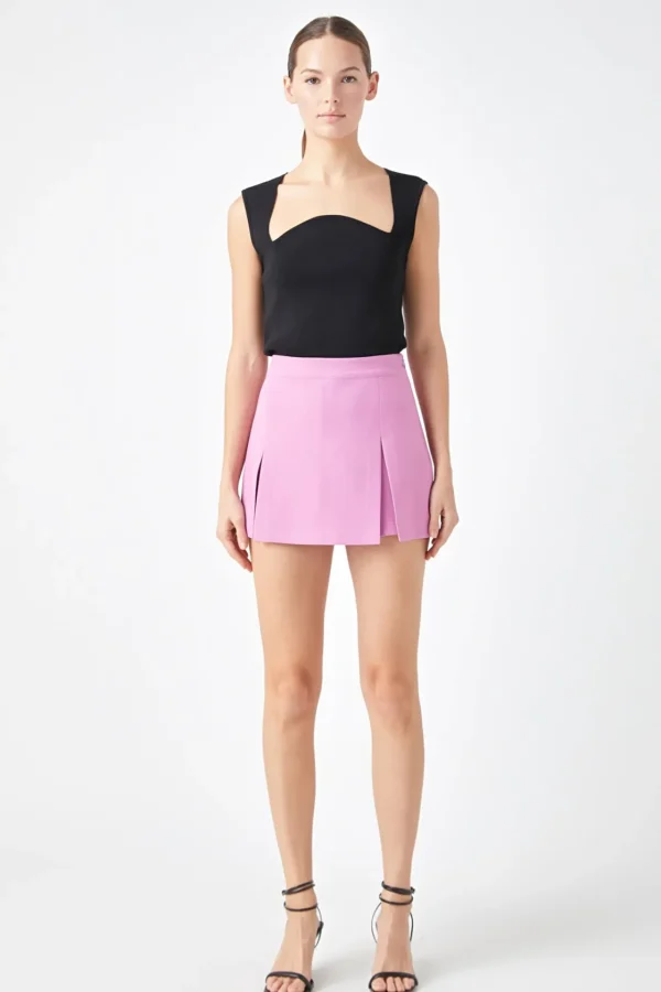 ENDLESS ROSE Tops*- High Waisted Split Hem Mini Skort
