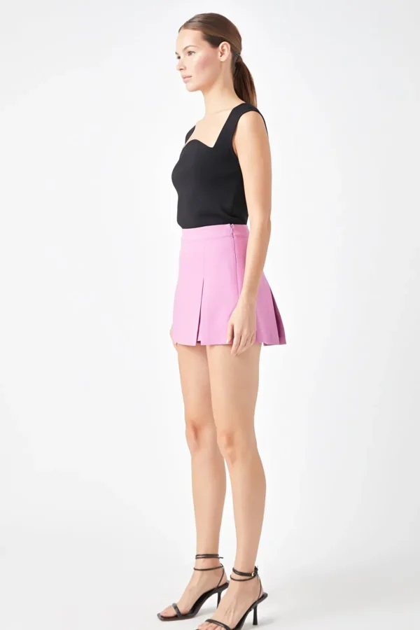ENDLESS ROSE Tops*- High Waisted Split Hem Mini Skort