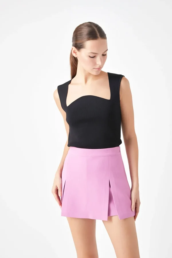 ENDLESS ROSE Tops*- High Waisted Split Hem Mini Skort