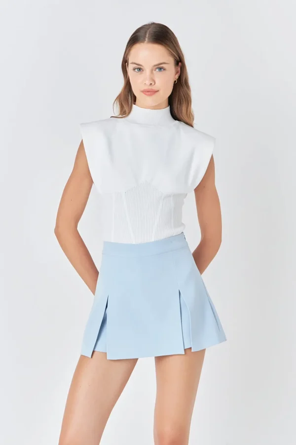 ENDLESS ROSE Tops*- High Waisted Split Hem Mini Skort