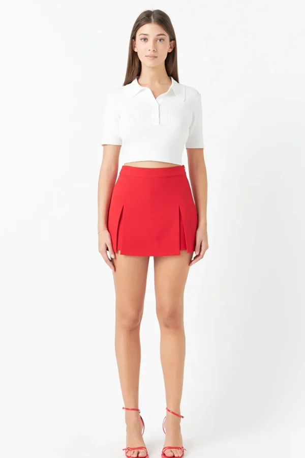 ENDLESS ROSE Tops*- High Waisted Split Hem Mini Skort