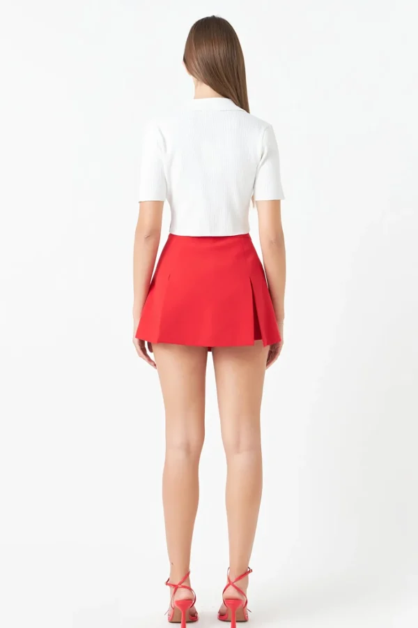 ENDLESS ROSE Tops*- High Waisted Split Hem Mini Skort