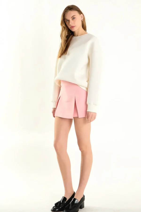 ENDLESS ROSE Tops*- High Waisted Split Hem Mini Skort