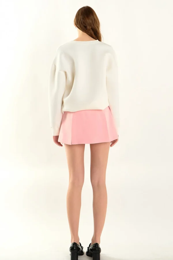 ENDLESS ROSE Tops*- High Waisted Split Hem Mini Skort