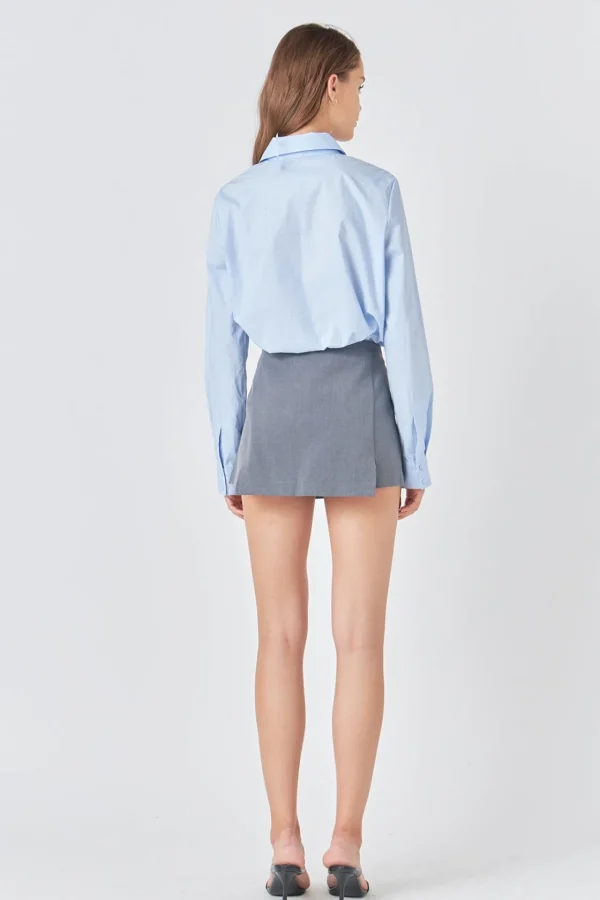 ENDLESS ROSE Tops*- High Waisted Slit Hem Mini Skort