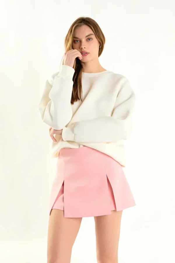 ENDLESS ROSE Tops*- High Waisted Split Hem Mini Skort