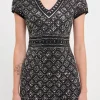 ENDLESS ROSE Tops*- Jewel Embellished Mini Dress BLACK