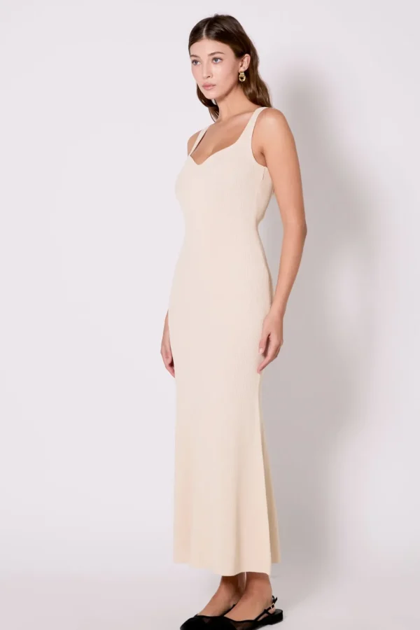 ENDLESS ROSE Tops*- Kendall Sweetheart Neckline Ribbed Knit Maxi CREAM