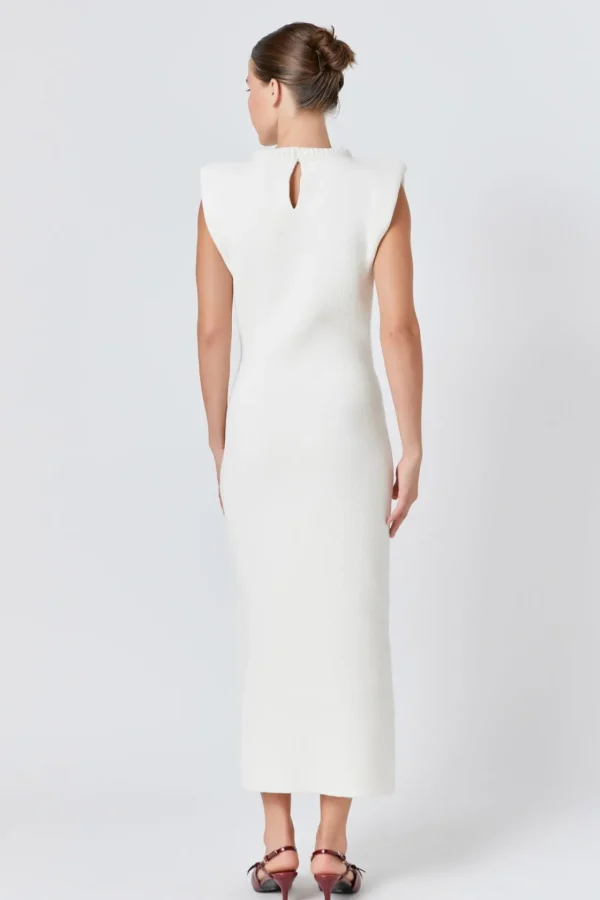 ENDLESS ROSE Tops*- Knit Padded Maxi Dress CREAM
