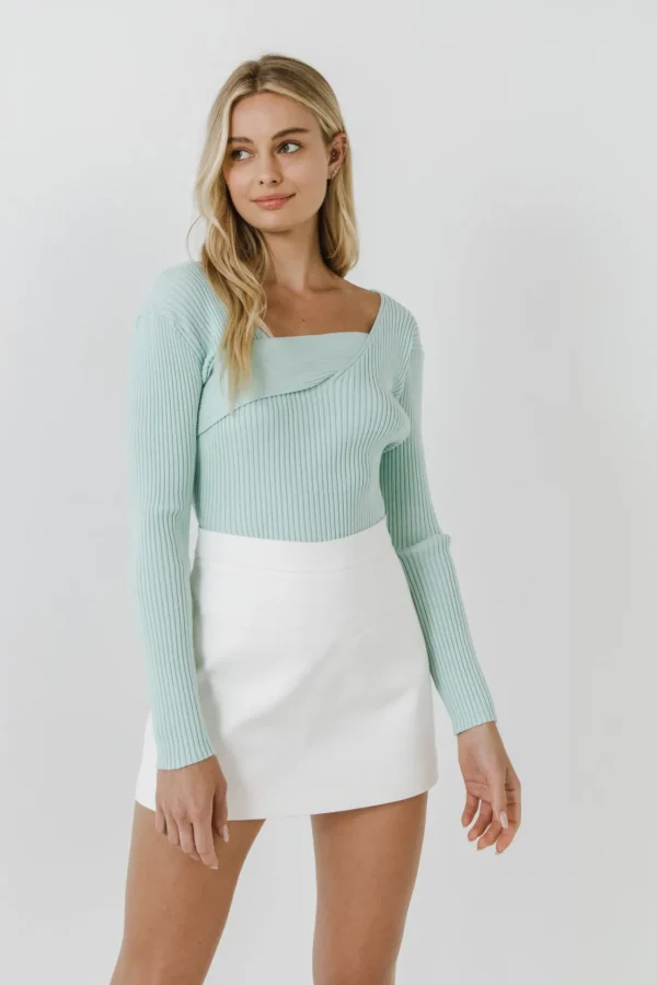 ENDLESS ROSE Tops*- Knit Wrap Sweater