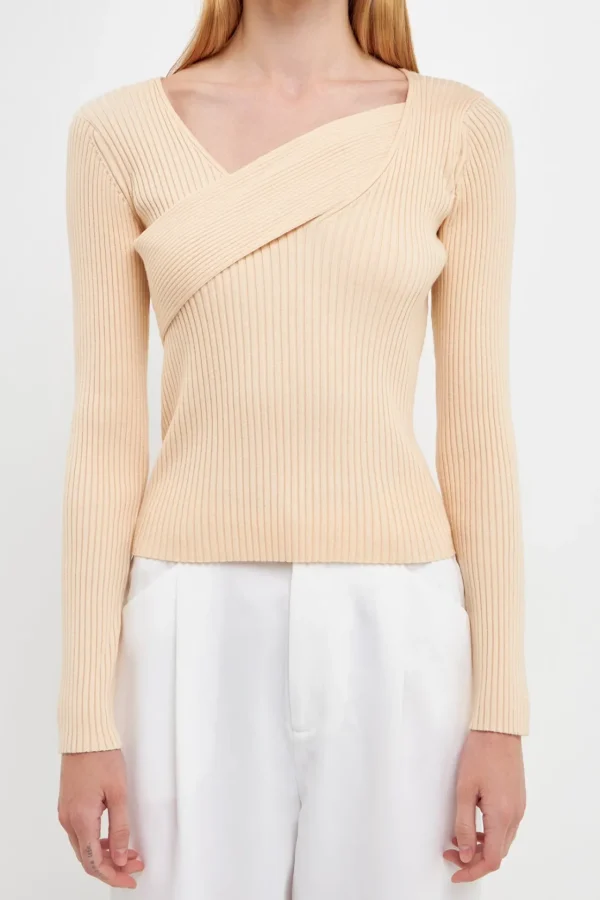 ENDLESS ROSE Tops*- Knit Wrap Sweater