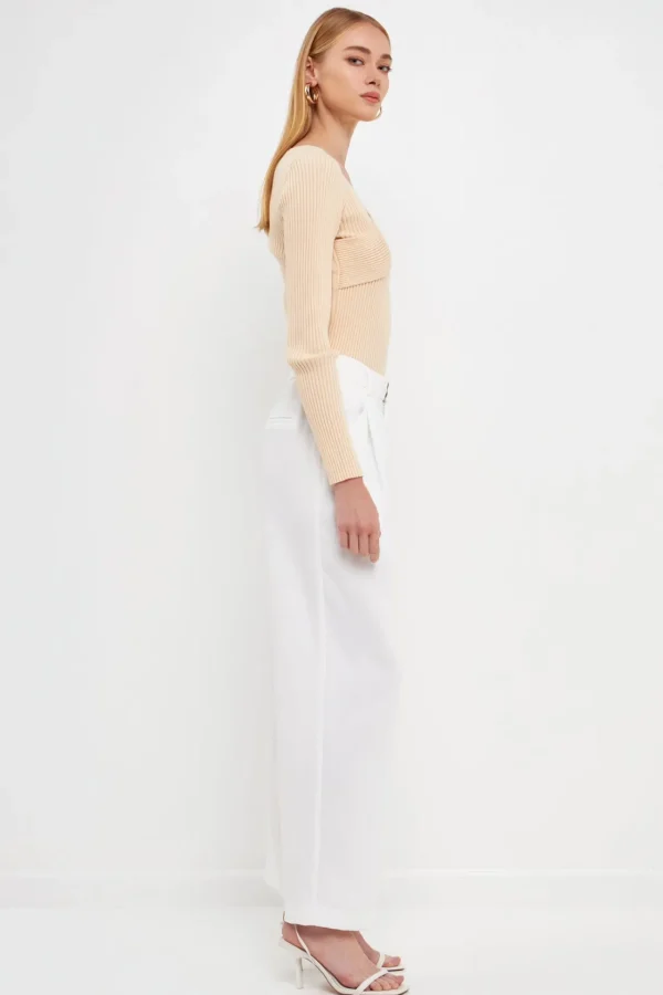 ENDLESS ROSE Tops*- Knit Wrap Sweater