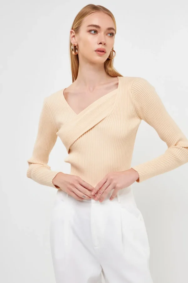 ENDLESS ROSE Tops*- Knit Wrap Sweater