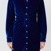 ENDLESS ROSE Tops*- Long Sleeves Velvet Mini Dress COBALTBLUE