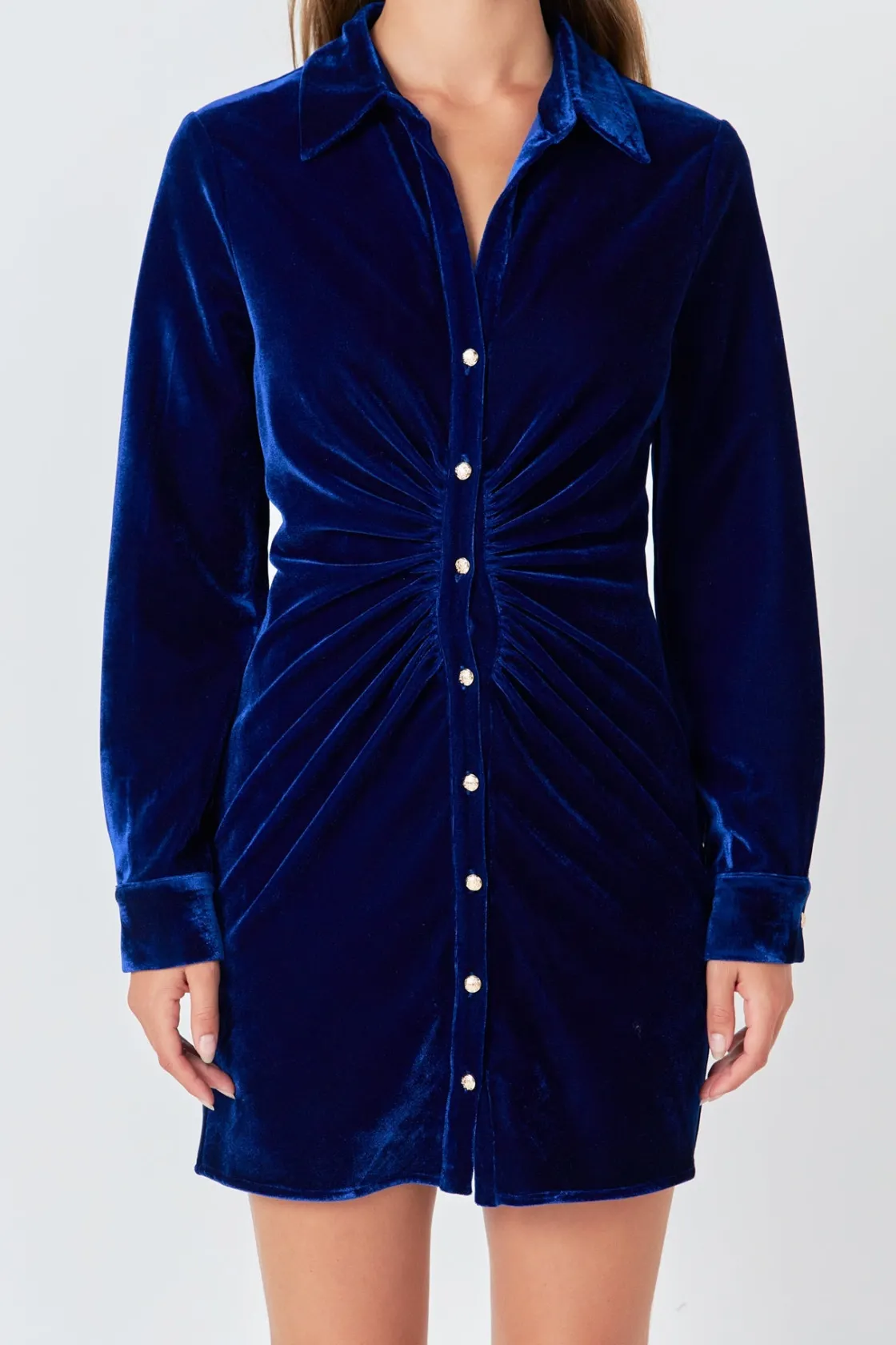 endless_rose__long_sleeve_0-2.webp ENDLESS ROSE Tops*- Long Sleeves Velvet Mini Dress COBALTBLUE