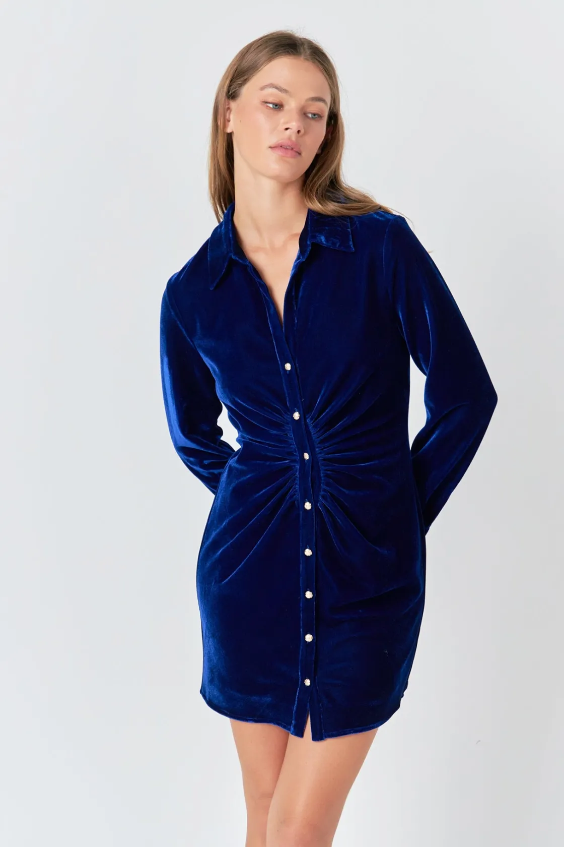 endless_rose__long_sleeve_3-2.webp ENDLESS ROSE Tops*- Long Sleeves Velvet Mini Dress COBALTBLUE