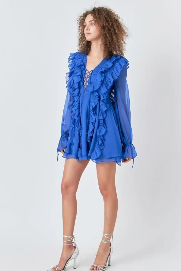 ENDLESS ROSE Tops*- Long-Sleeve Ruffle Mini Dress