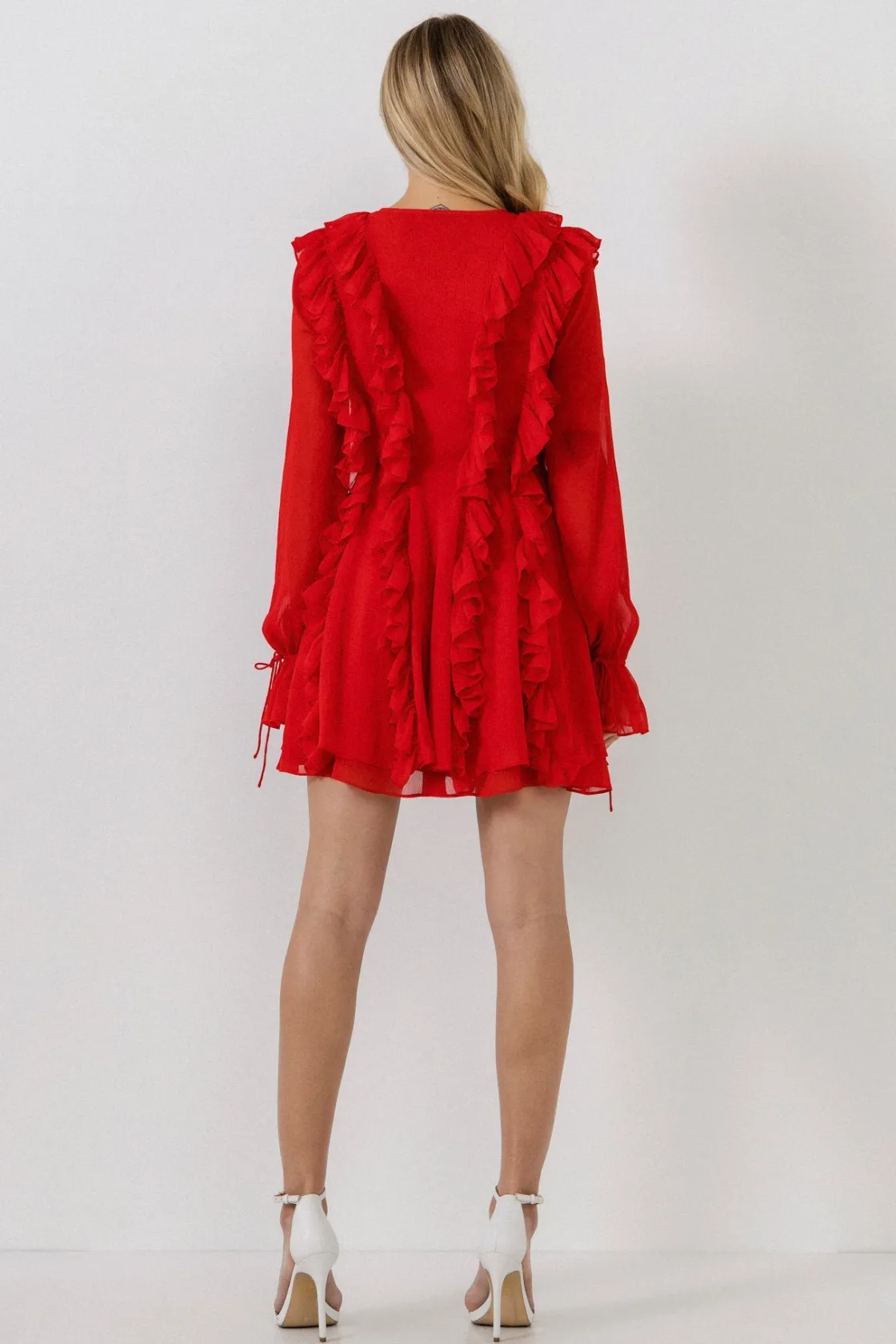 endless_rose__longsleeve__12.webp ENDLESS ROSE Tops*- Long-Sleeve Ruffle Mini Dress
