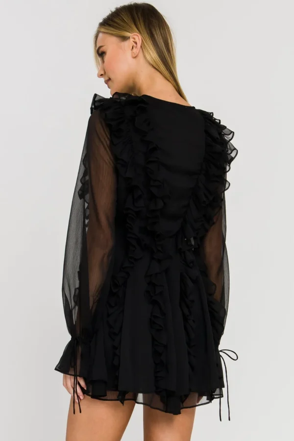 ENDLESS ROSE Tops*- Long-Sleeve Ruffle Mini Dress