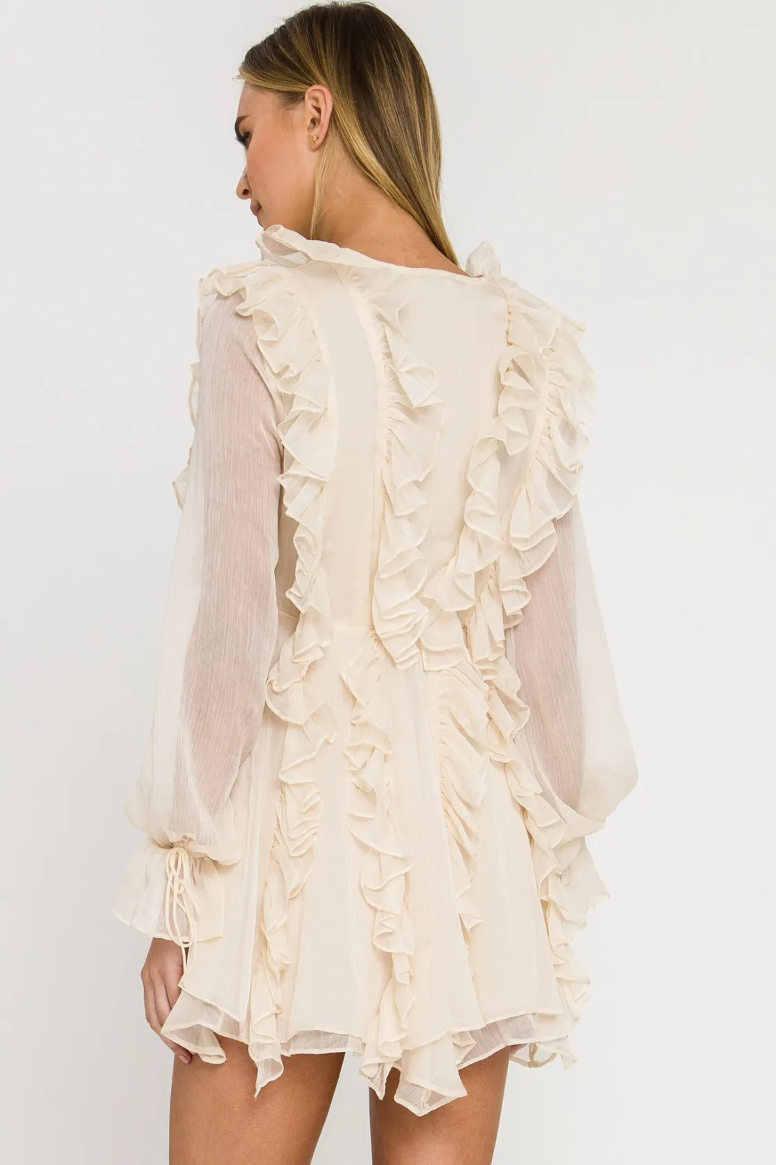 endless_rose__longsleeve__22.webp ENDLESS ROSE Tops*- Long-Sleeve Ruffle Mini Dress