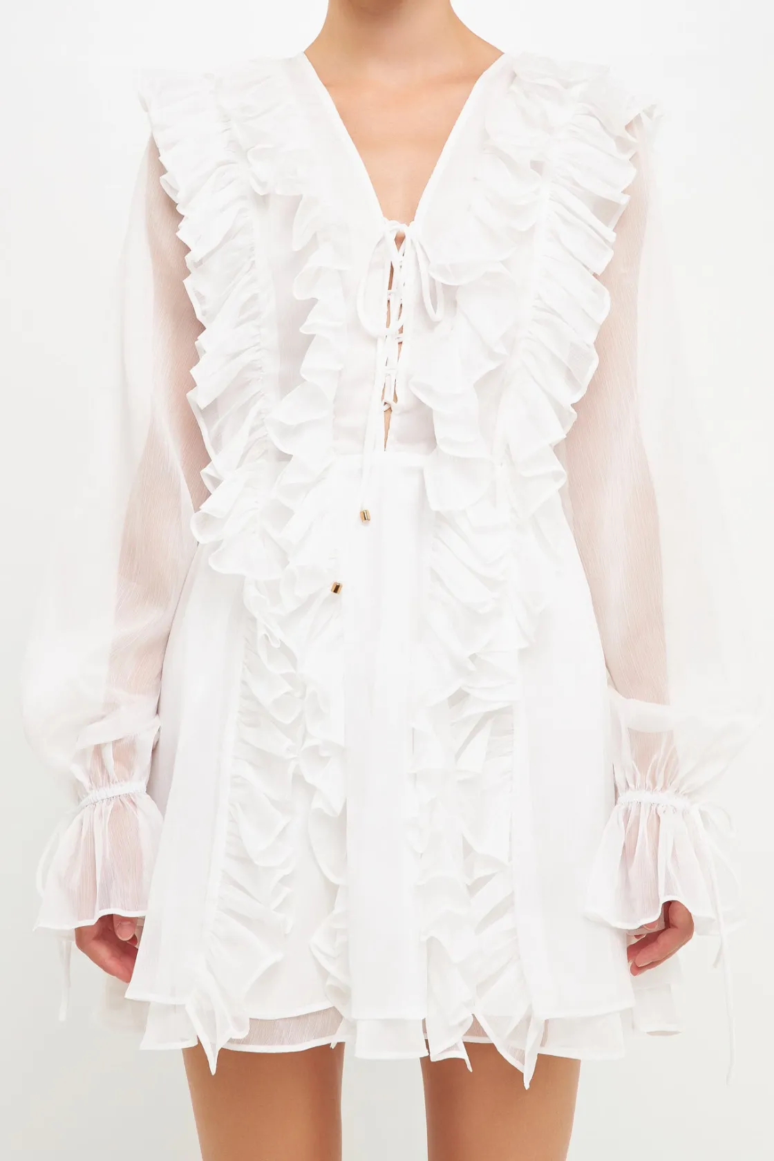endless_rose__longsleeve__25.webp ENDLESS ROSE Tops*- Long-Sleeve Ruffle Mini Dress
